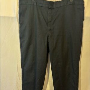 874 Dickies Black Flat Front Straight Cut